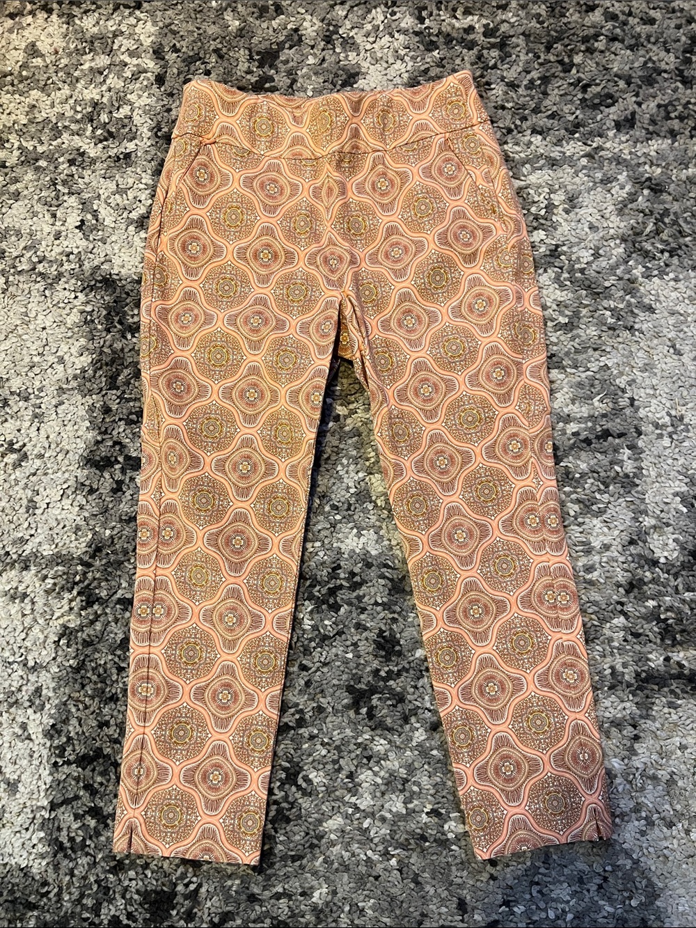 Patterned Pink Mosaic Ankle Pants